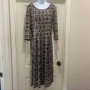 Max Studio Black Floral Dress Size L. Pre owned